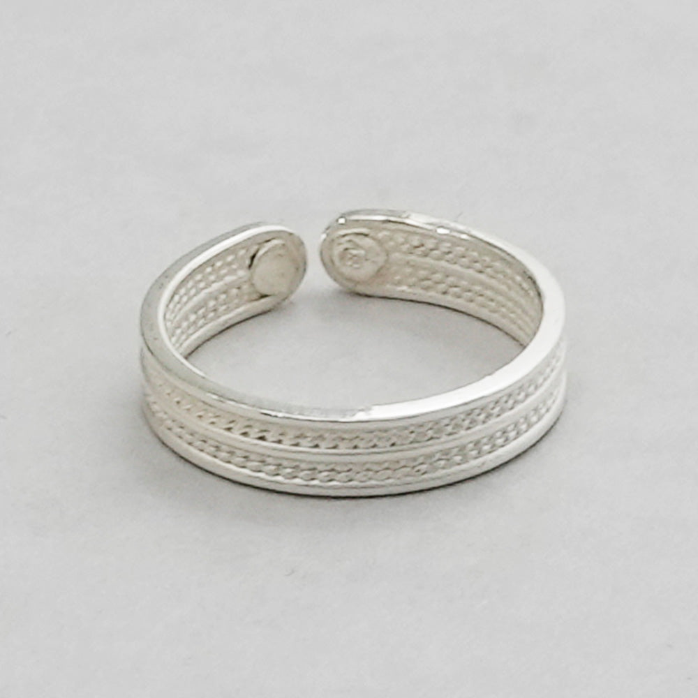 銀線細工 純銀フリーリング  しま