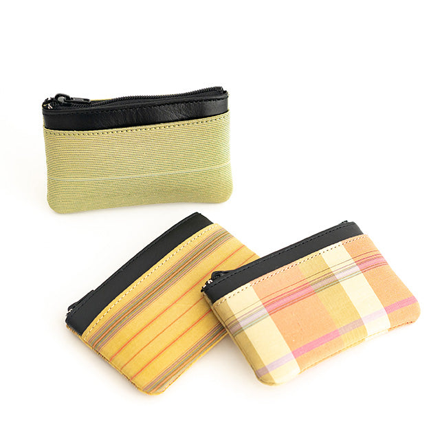 秋田八丈 小物入れ(黃八)