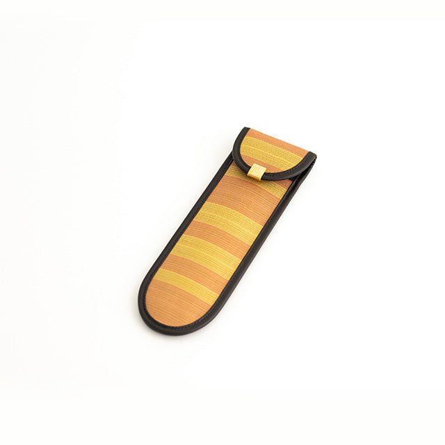 秋田八丈 万年筆入れ(山つつじ・黄)