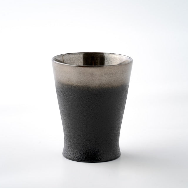 漆器 銀彩ぐい吞み(大・黒)