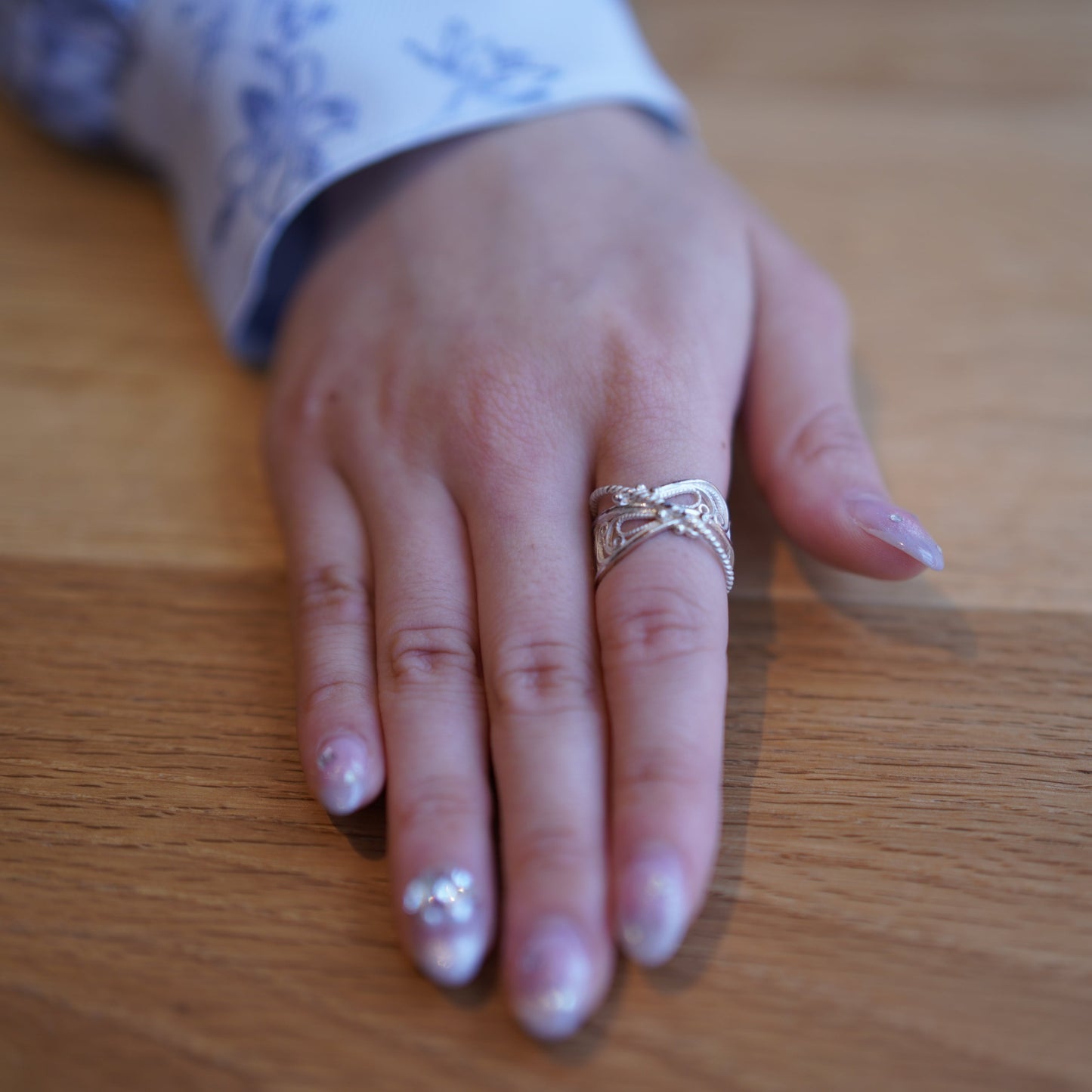 銀線細工 フリーリング 光風