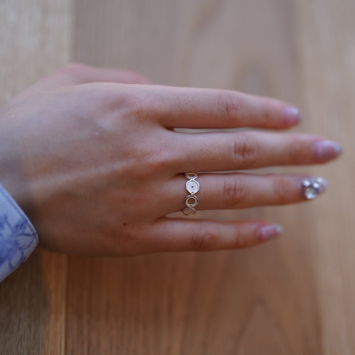 銀線細工 フリーリング みずたま