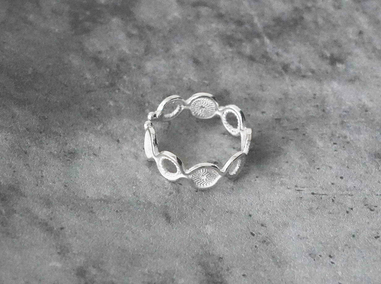 銀線細工 フリーリング みずたま