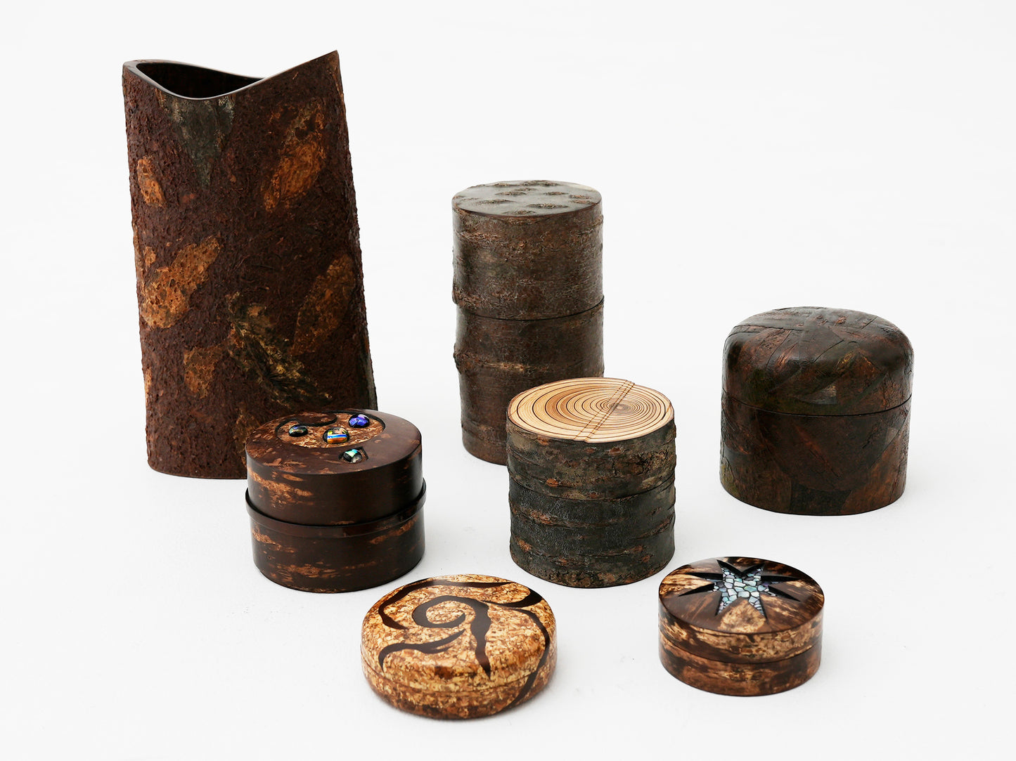 樺細工 樺香合・ひらめいて