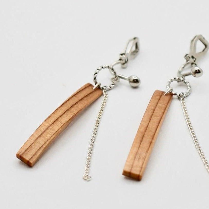 曲げわっぱ イヤリング101