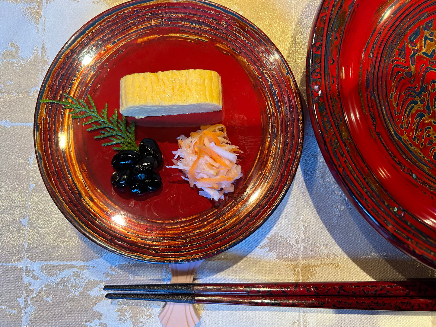 秋田塗 銘々皿15 朱