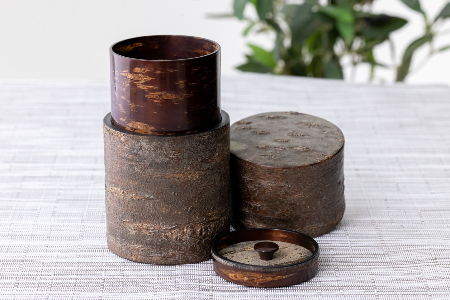 樺細工 抜樺一本茶筒