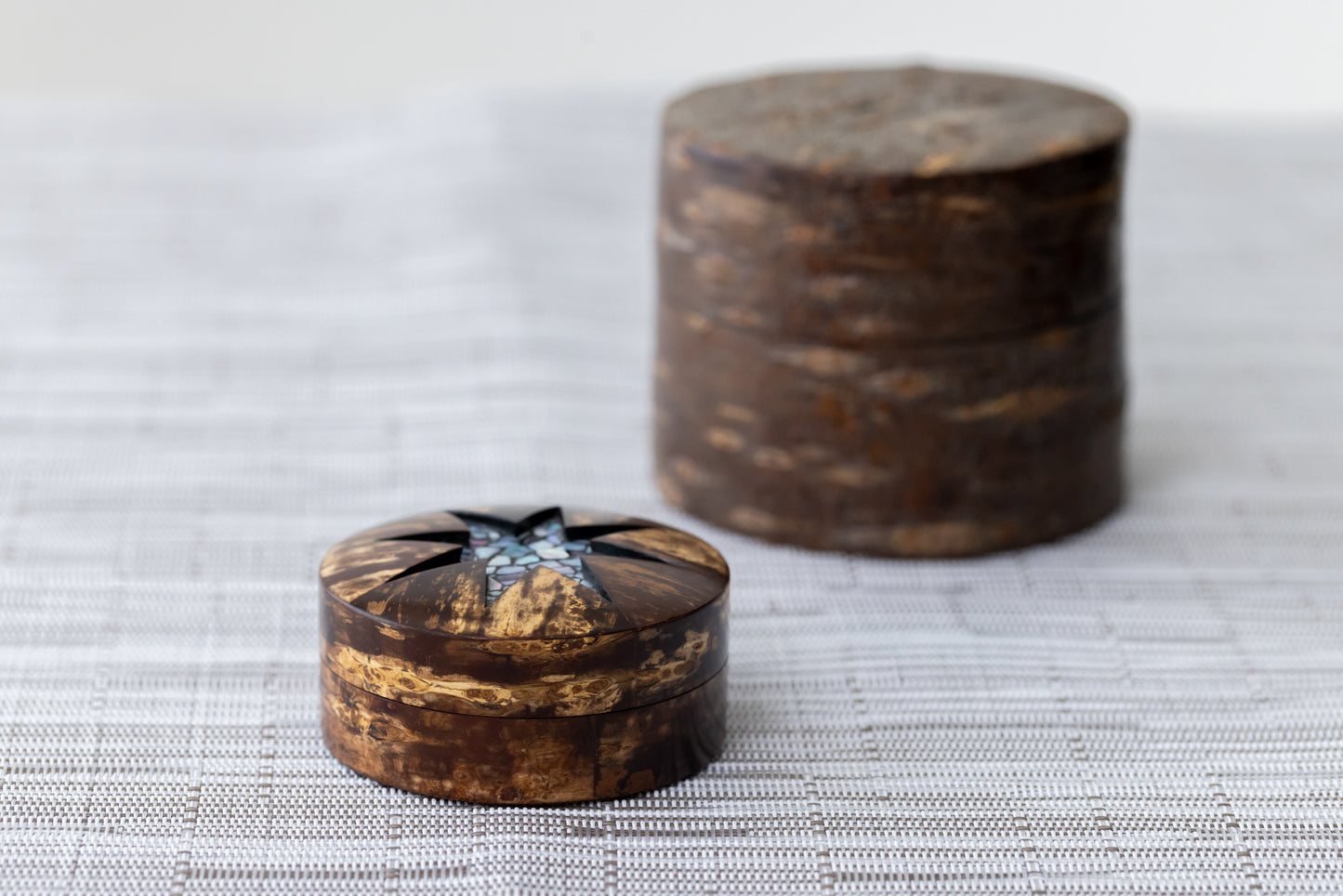 樺細工 樺香合・ひらめいて