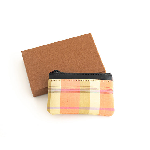 秋田八丈 小物入れ(黃八)