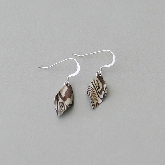 杢目銅 ピアス  leaf