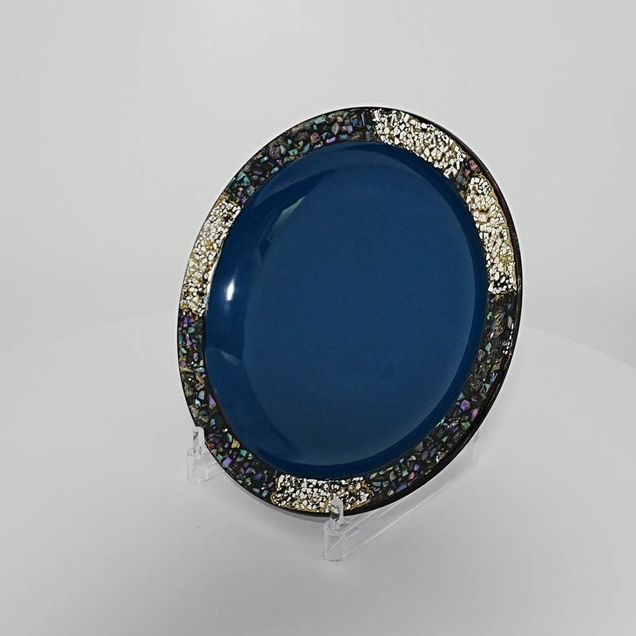 秋田塗 中皿21 碧