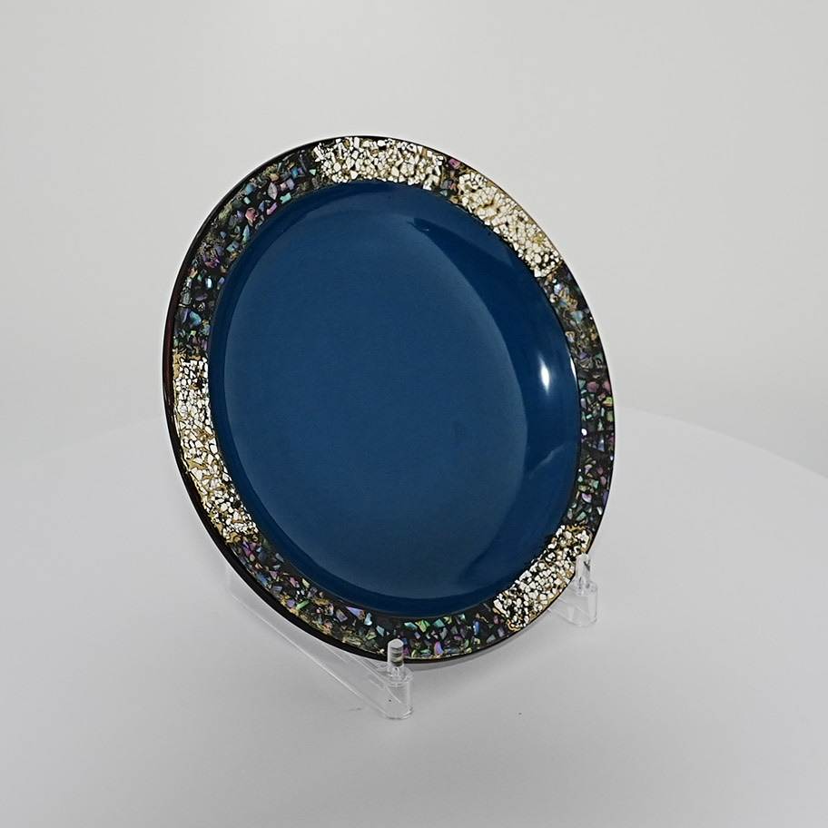 秋田塗 中皿21 碧