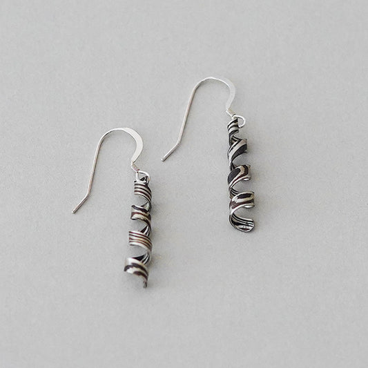杢目銅 ピアス spiral_m