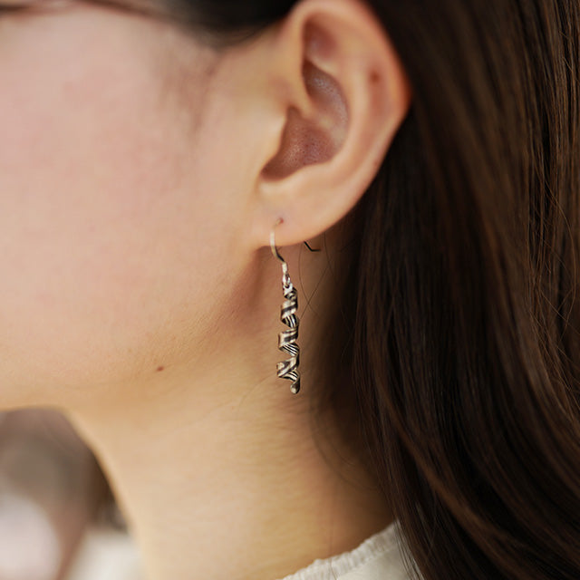 杢目銅 ピアス spiral_m