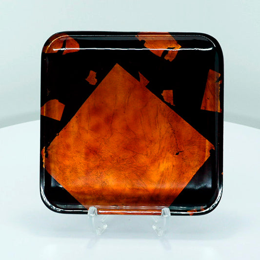 Lacquerware Amber plate (square)